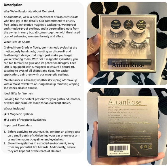 Magnetic Eyelashes/Faux Mink Short Cat Eye Natural Looking with Eyeliner, Vegan - Picture 8 of 8